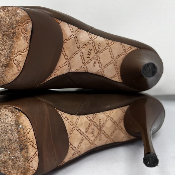 L.A.M.B. Tan Platform High Heel Ankle Boots US 7.5 - Picture 8 of 12